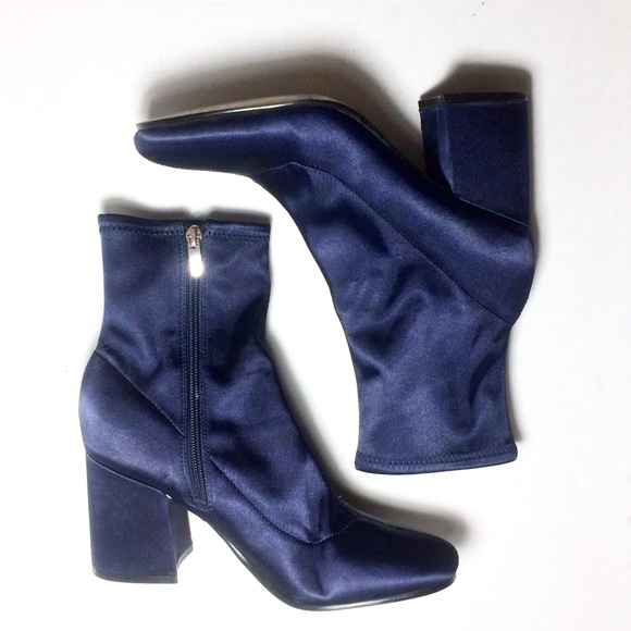 blue satin boots